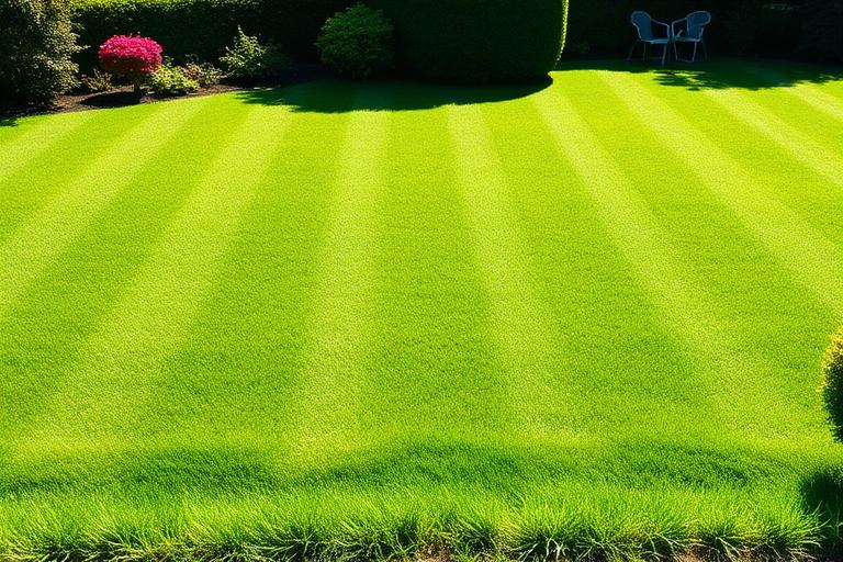 Freshly mown striped lawn